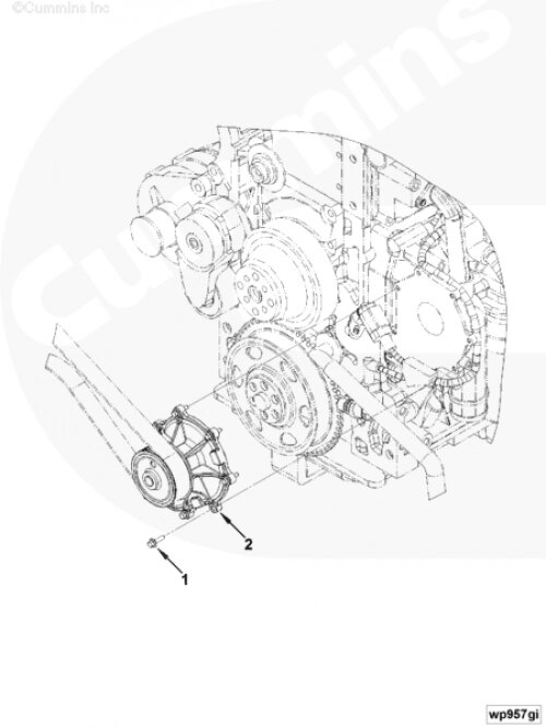 Болт крепления помпы водяной для двигателя Cummins ISF 3.8L от компании КСТ-ПРОГРЕСС - фото 1
