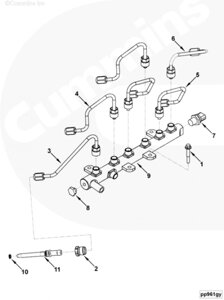 Болт крепления рампы топливной для двигателя Cummins QSB 6.7L