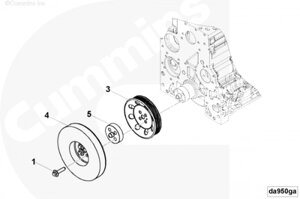 Болт крепления шкива коленвала для двигателя Cummins 6BT / EQB