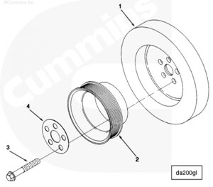Болт крепления шкива коленвала для двигателя Cummins CGE280 GAS PLUS
