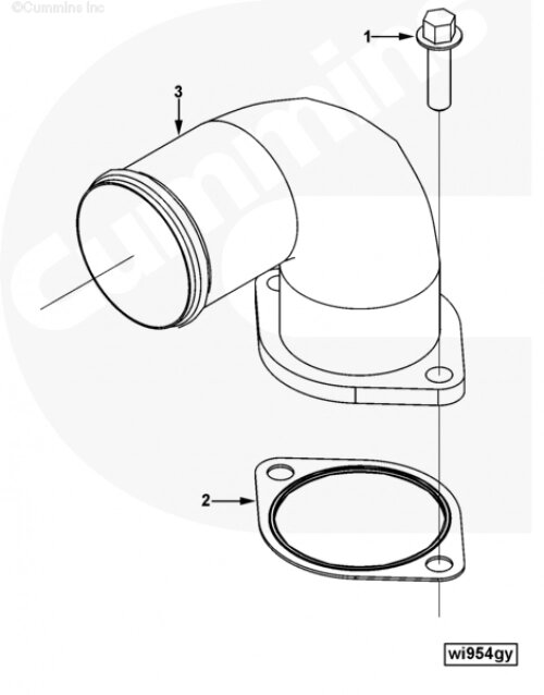 Болт крепления впускного водяного патрубка для двигателя Cummins ISLe 8.3L от компании КСТ-ПРОГРЕСС - фото 1