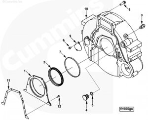 Болт крепления заглушки картера маховика для двигателя Cummins QSC 8.3L