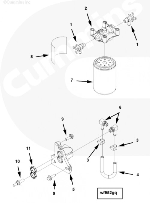 Фильтр охлаждающей жидкости WF2121 для двигателя Cummins QSX 11.9 от компании КСТ-ПРОГРЕСС - фото 1
