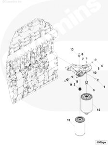 Фильтр топливный Fleetguard FS36247 для двигателя Cummins ISLe 8.9L