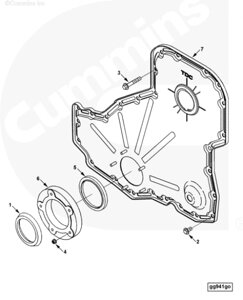 Гайка крепления держателя переднего сальника коленвала для двигателя Cummins QSL 9L