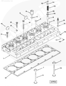 Головка блока цилиндров (ГБЦ) для двигателя Cummins QSM 11L