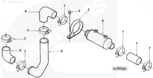 Хомут патрубка охладителя масла для двигателя Cummins 6BT / EQB