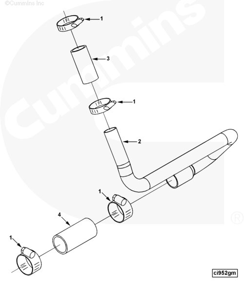 Хомут трубки воздушного компрессора для двигателя Cummins CGE280 GAS PLUS от компании КСТ-ПРОГРЕСС - фото 1