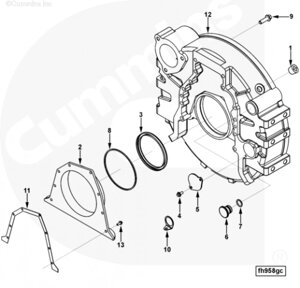 Картер маховика для двигателя Cummins ISLe 8.9L