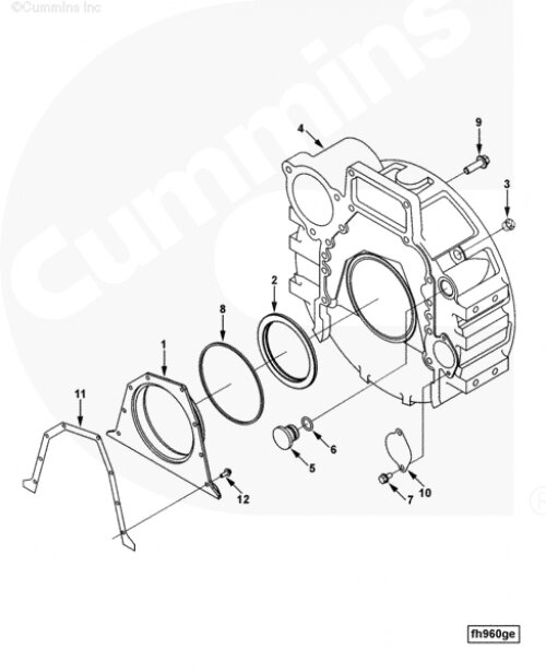 Картер маховика для двигателя Cummins QSC 8.3L от компании КСТ-ПРОГРЕСС - фото 1