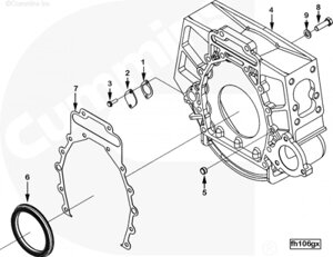Картер маховика для двигателя Cummins QSX 15