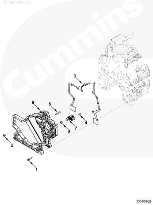 Картер шестерен распредвала передний для двигателя Cummins 6ISBe 6.7L от компании КСТ-ПРОГРЕСС - фото 1