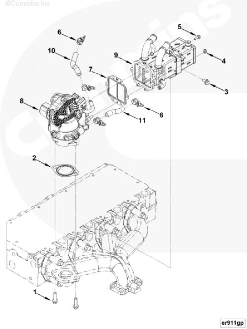 Клапан ЕГР для двигателя Cummins ISF 3.8L от компании КСТ-ПРОГРЕСС - фото 1