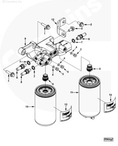 Кольцо уплотнительное фитинга основания топливного фильтра для двигателя Cummins QSL 9L