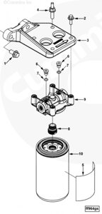 Кольцо уплотнительное пробки головки топливного фильтра для двигателя Cummins ISLe 8.9L