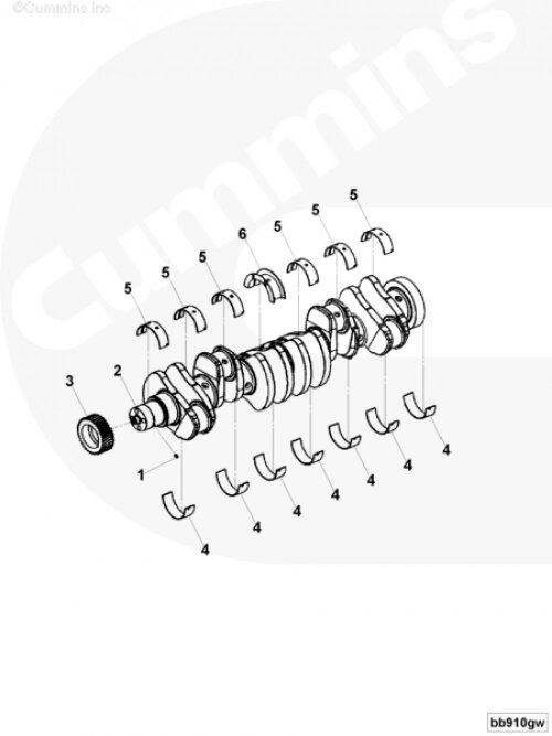 Коленчатый вал для двигателя Cummins 6ISBe 5.9L от компании КСТ-ПРОГРЕСС - фото 1