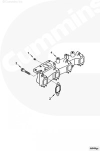 Коллектор выпускной для двигателя Cummins 4BT / EQB