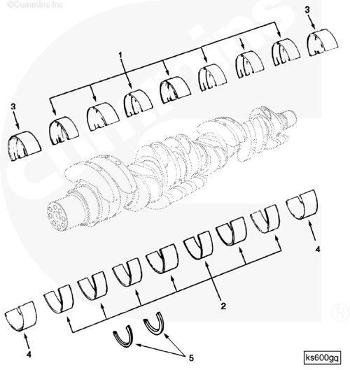 Комплект коренных вкладышей (3.0) 3-го ремонта для двигателя Cummins KTA50 от компании КСТ-ПРОГРЕСС - фото 1
