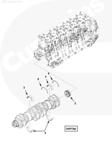 Комплект коренных вкладышей для двигателя Cummins ISG 12