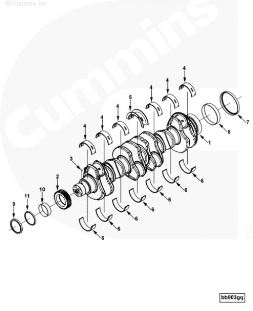 Комплект коренных вкладышей для двигателя Cummins QSC 8.3L от компании КСТ-ПРОГРЕСС - фото 1