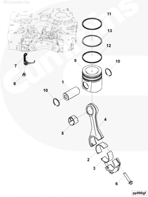 Комплект поршневых колец для двигателя Cummins 6ISBe 6.7L от компании КСТ-ПРОГРЕСС - фото 1