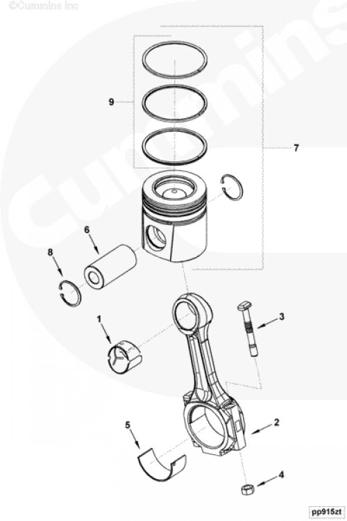 Комплект поршневых колец для двигателя Cummins ISLe 8.3L от компании КСТ-ПРОГРЕСС - фото 1