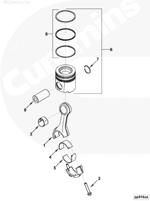 Комплект поршневых колец для двигателя Cummins QSB 5.9L от компании КСТ-ПРОГРЕСС - фото 1