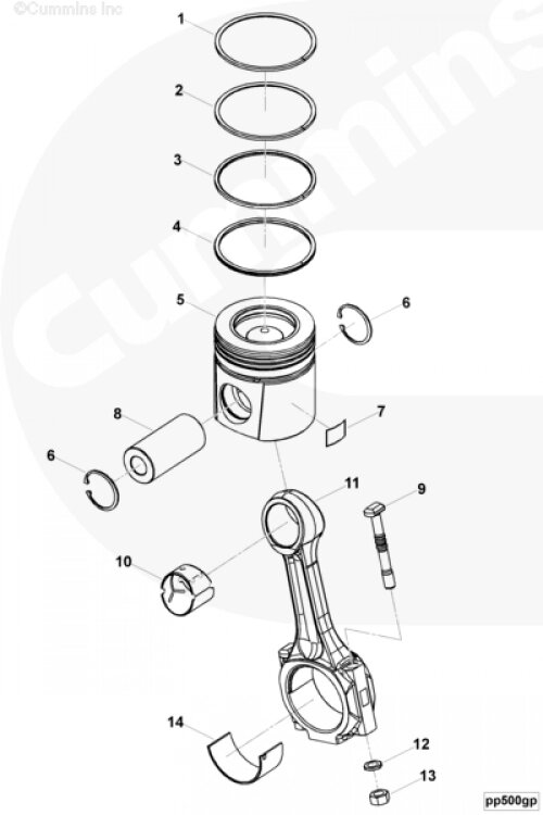 Комплект поршневых колец для двигателя Cummins V28 от компании КСТ-ПРОГРЕСС - фото 1
