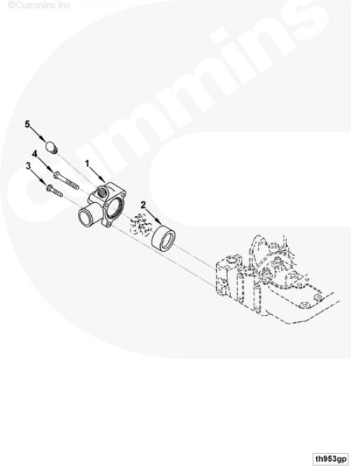 Корпус термостата для двигателя Cummins 6BT / EQB от компании КСТ-ПРОГРЕСС - фото 1