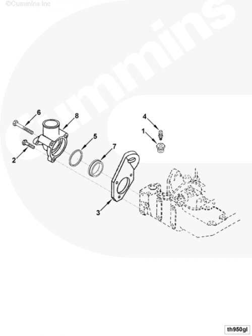 Корпус термостата для двигателя Cummins 6BT / EQB от компании КСТ-ПРОГРЕСС - фото 1