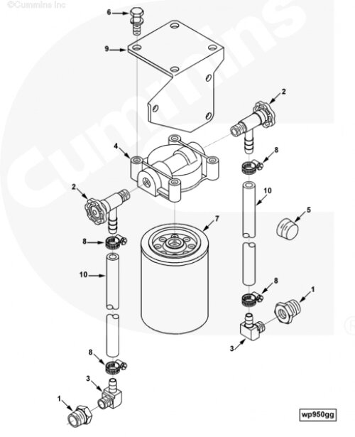 Кронштейн фильтра охлаждающей жидкости для двигателя Cummins QSC 8.3L от компании КСТ-ПРОГРЕСС - фото 1