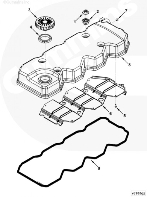 Крышка клапанная для двигателя Cummins 4ISBе 4.5L от компании КСТ-ПРОГРЕСС - фото 1