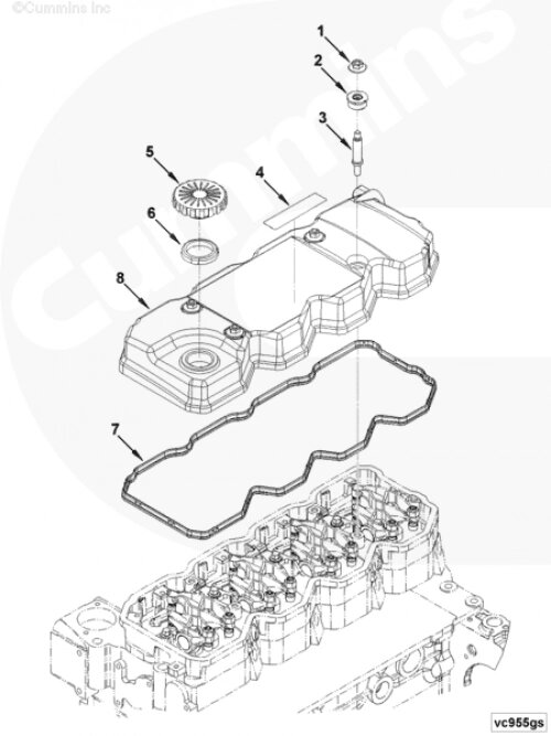 Крышка клапанная для двигателя Cummins 4ISBе 4.5L от компании КСТ-ПРОГРЕСС - фото 1