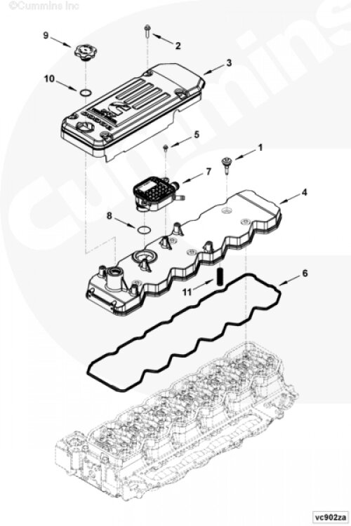 Крышка клапанная для двигателя Cummins 6ISBe 5.9L от компании КСТ-ПРОГРЕСС - фото 1