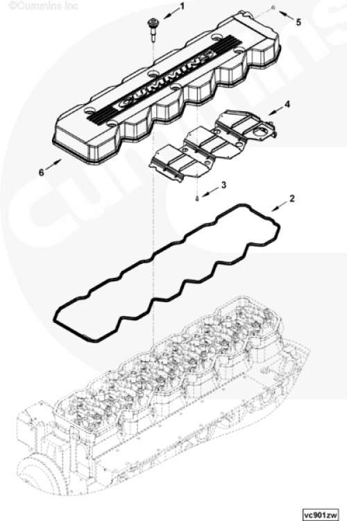 Крышка клапанная для двигателя Cummins 6ISBe 6.7L от компании КСТ-ПРОГРЕСС - фото 1