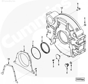 Крышка защитная картера маховика для двигателя Cummins QSL 9L