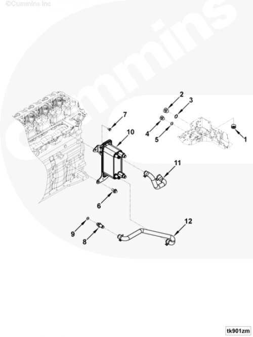 Маслоохладитель (теплообменник) для двигателя Cummins 6ISBe 5.9L от компании КСТ-ПРОГРЕСС - фото 1