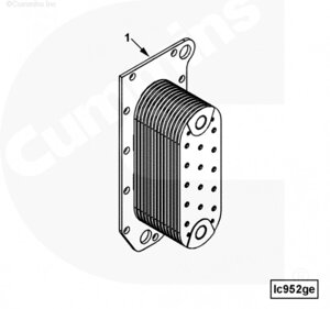 Маслоохладитель (теплообменник) для двигателя Cummins QSC 8.3L