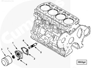 Основание масляного фильтра (кронштейн) для двигателя Cummins A1400 A1700 A2300