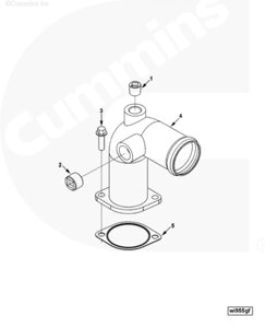 Патрубок выпускной ОЖ для двигателя Cummins ISLe 8.9L