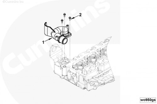 Патрубок выпускной водяной для двигателя Cummins 6ISBe 6.7L от компании КСТ-ПРОГРЕСС - фото 1