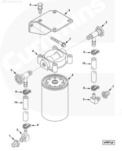 Переходник соединителя шланга фильтра охлаждающей жидкости для двигателя Cummins QSL 9L