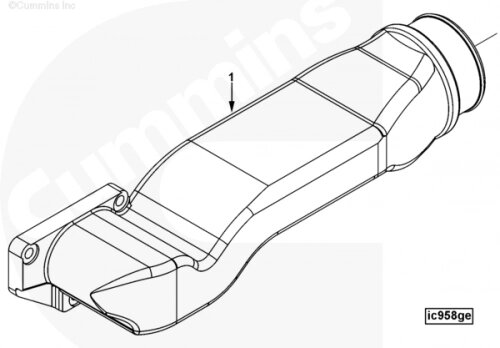 Перепускной воздушный патрубок для двигателя Cummins ISLe 8.3L от компании КСТ-ПРОГРЕСС - фото 1