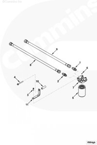 Головка масляного фильтра для двигателя Cummins QSB 6.7L