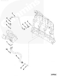 Трубка слива масла с турбокомпрессора для двигателя Cummins ISF 3.8L
