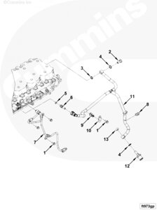 Кольцо уплотнительное трубки обратки топлива для двигателя Cummins 6ISBe 6.7L