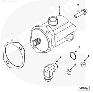 Болт крепления насоса ГУР для двигателя Cummins 6CT