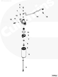 Фильтр топливный Fleetguard FS1065 для двигателя Cummins 6ISBe 6.7L