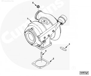 Турбокомпрессор Holset HX40G для двигателя Cummins CGE280 GAS PLUS