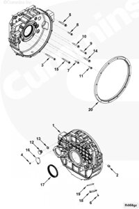Уплотнение пластины картера маховика для двигателя Cummins 6ISBe 6.7L